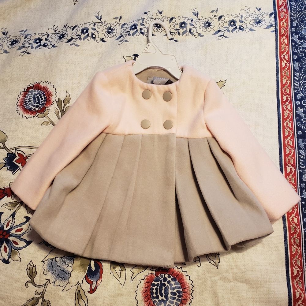 Tahari 9M girls jacket coat pink & beige